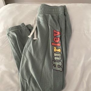 Green Hurley Jogger Sweatpants